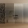 Modern Metal Partition Screens With Diverse Perforated Patterns For Interior Design 3d model