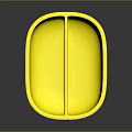 Yellow Oval Two Compartment Storage Container For Household Organizing Daily Use