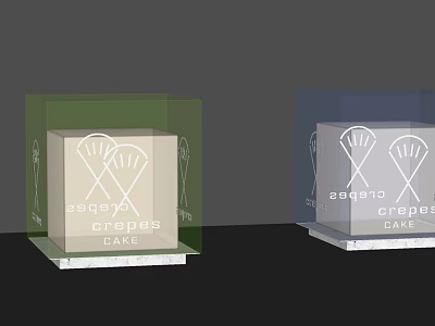 Modern Square Decorative Lights With Transparent Shade And Cake Pattern For Interior Design 3d model