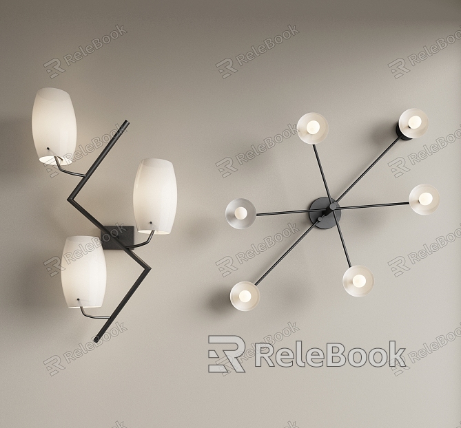 Modern metal multi head wall lamp large wall lamp model