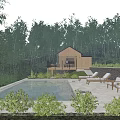 Cozy Detached Villa In Lush Forest With Outdoor Fire Pit Wooden Chairs And Green Lawn