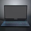 MECHREVO Black Laptop With Blue Backlit Keyboard And Black Screen On Dark Background