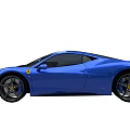 Blue Ferrari Sports Car With Sleek Design And Shiny Exterior Alloy Wheels