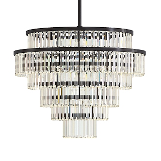 Gemma crystal round chandelier 3d model