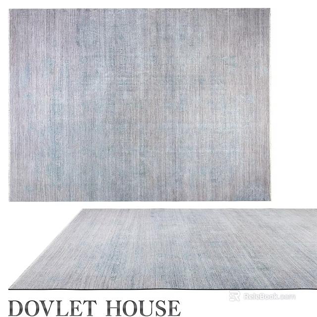 Light Blue Square Area Rug With Subtle Pattern And Soft Texture 3d model 