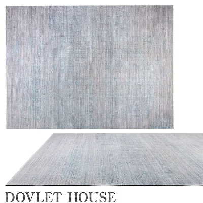 Light Blue Square Area Rug With Subtle Pattern And Soft Texture 3d model