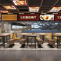 Qibagu Sauce Bone Rice Restaurant In Mall With Dining Tables And Counter