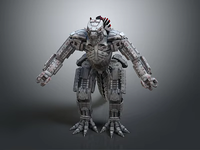 Mechanical Character Design Of Giant Robot Creature With Metallic Structure And Claws 3d model