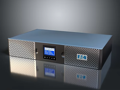 Eaton Power Supply Unit With Digital Display Metallic Casing And Ventilation Grilles 3d model