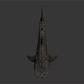 Realistic Whale Shark Model With White Spots On Dark Body And Marine Features