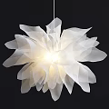 Modern White Flower Shaped Chandeliers With Illuminated Tulle Design For Interior Decor