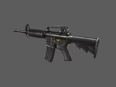 Black Modern Assault Rifle Firearm Featuring Tactical Design And Magazine 3d model