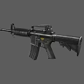 Black Modern Assault Rifle Firearm Featuring Tactical Design And Magazine