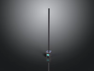 Vertical Metal Pole Structure With Square Base And Small Display Panel 3d model