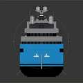 Luxury Modern Yacht With Blue And Gray Exterior Multiple Decks And Upper Structure