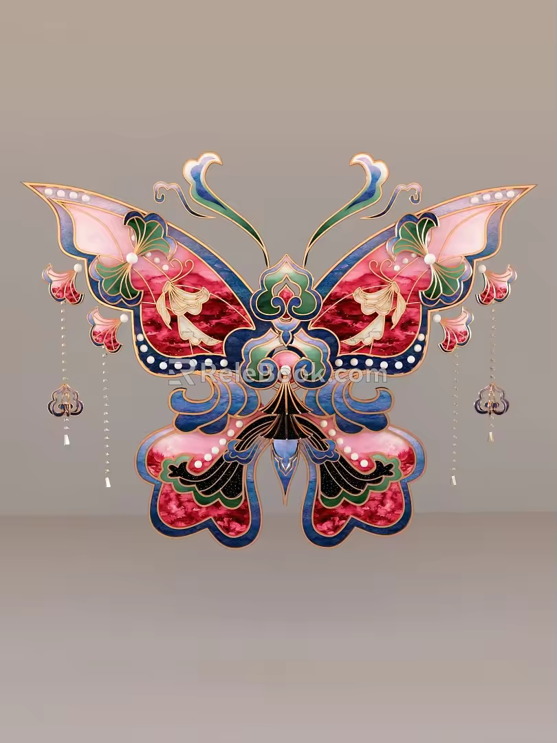 Cloisonne Enamel Butterfly 3d model