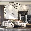 Modern sofa coffee table combination 3d model