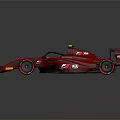 Red Formula Race Car With Aerodynamic Body Black Rear Wing And Sporty Wheels