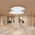 Elegant Bridal Shop Interior Design With Displayed Wedding Dresses And Soft Lighting