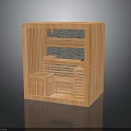 Modern Wooden Sauna Interior Design With Wooden Benches And Storage Shelf