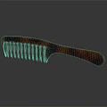 Brown Amber Plastic Comb With Smooth Handle And Multiple Teeth Design