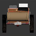 Red Custom Car With Gold Accents Black Tires And Exposed Mechanical Parts
