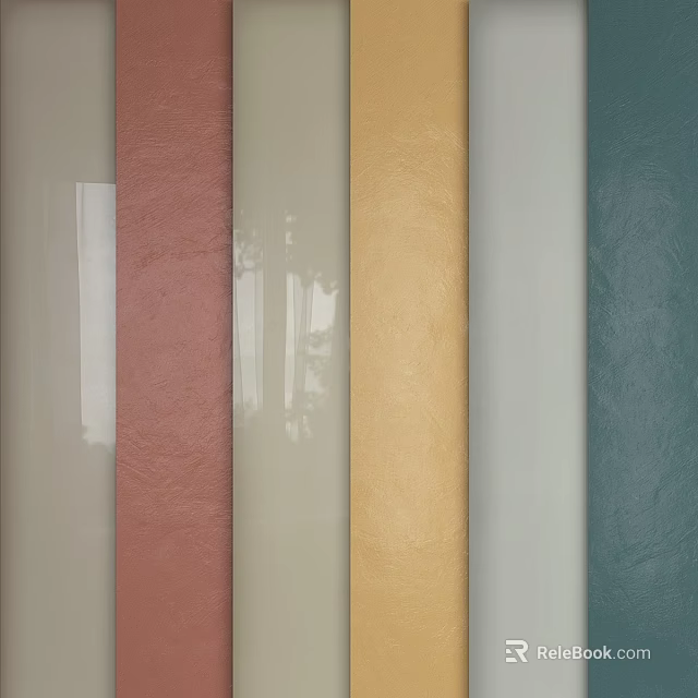 Decorative Wall Components With Various Colors And Textured Surfaces For Interior Design 3d model