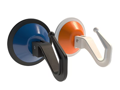 Practical Suction Cup Hooks With Black Orange White And Blue Colorful Design For Home Use 3d model