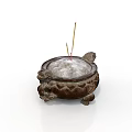 Traditional Incense Burner with Three Legs and Patterns for Daily Use Items