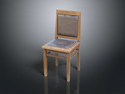 Accent Chair with Wooden Frame Leather Upholstery Modern Minimalist Design and Natural Wood Grain 3d model