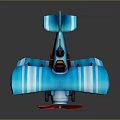 Electric Toy Blue Biplane With Red Propeller And Wheels For Kids Playtime