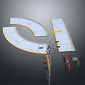 Traffic Road Equipment Set With Street Lamp Pavement Models And Construction Tools
