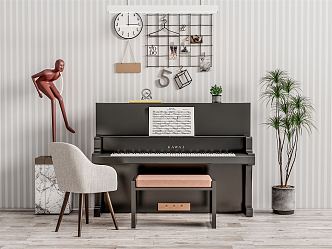 Modern Piano Room Piano 3d model