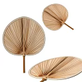 Natural Palm Leaf Fans With Wooden Handle For Daily Life Decorative Use