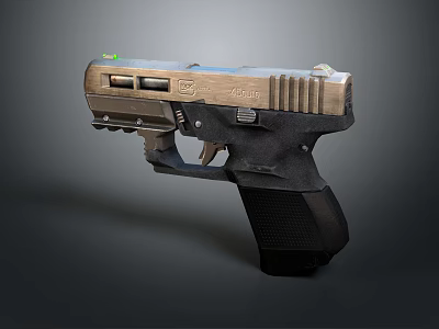 Modern Tactical Pistol With Metallic Finish Textured Grip And Ergonomic Handle 3d model