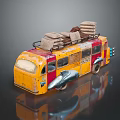 minibus minivan driverless bus school bus van box car 3d model