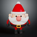 Cute Santa Claus Toy Figure With Red Hat White Beard Pink Nose And Black Boots