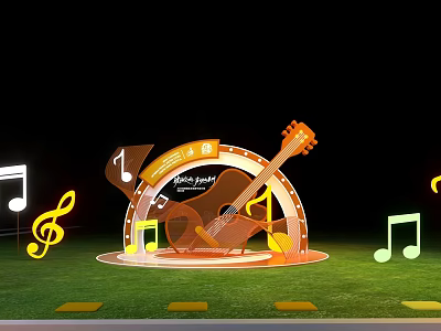 Photo Music Festival Photo Music Guitar Mei Chen Pin Card Photo Mei Chen Music Mei Chen Music Elements Mei Chen Music Sound Sound Symbol 3d model