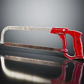 Hardware Tools Hacksaw With Red Handle Silver Blade And Reflection Effect 3d model