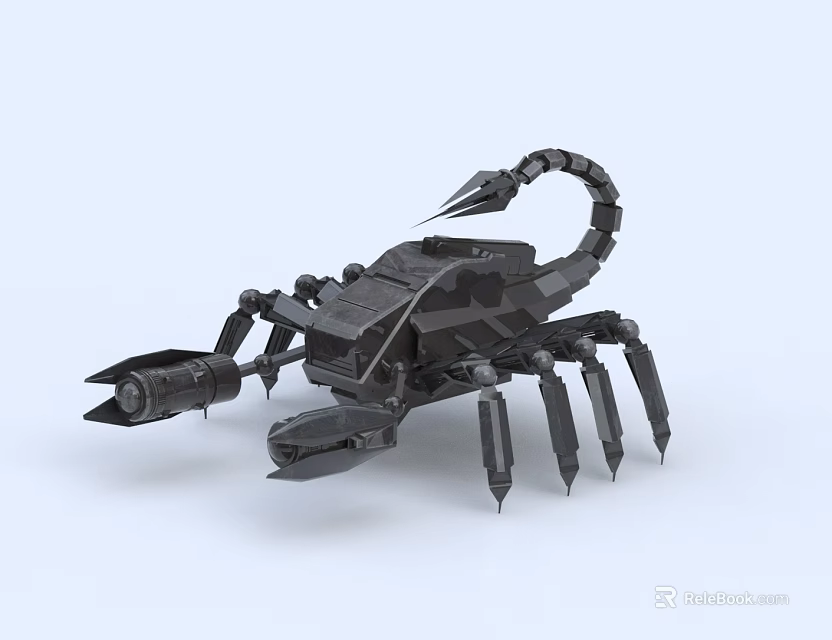Industrial Equipment Mechanical Scorpion Like Metal Structure Featuring Multi Legged Design And Functional Claws 3d model 