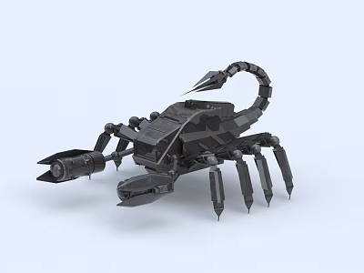 Industrial Equipment Mechanical Scorpion Like Metal Structure Featuring Multi Legged Design And Functional Claws 3d model