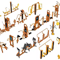 Various Types Of Fitness Equipment Including Training Machines And Workout Gear