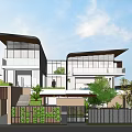 Modern Detached Villa Exterior Design With Large Glass Walls Green Roof And Surrounding Trees
