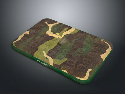 Cabin Camouflage Outdoor Mat With Green Brown Beige Pattern For Camping Use 3d model