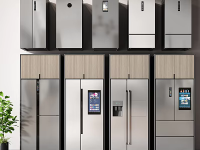 Refrigerators Freezers With Stainless Steel Finish Digital Display And Modern Design Styles 3d model