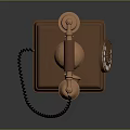 Vintage Copper Rotary Dial Telephone With Brown Handset And Dual Bells