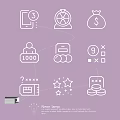 Neon glow word icon pattern 3d model