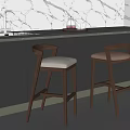 Modern Kitchen Bar Stools With Wooden Frame White Seat And Dark Cabinets By Marble Countertop