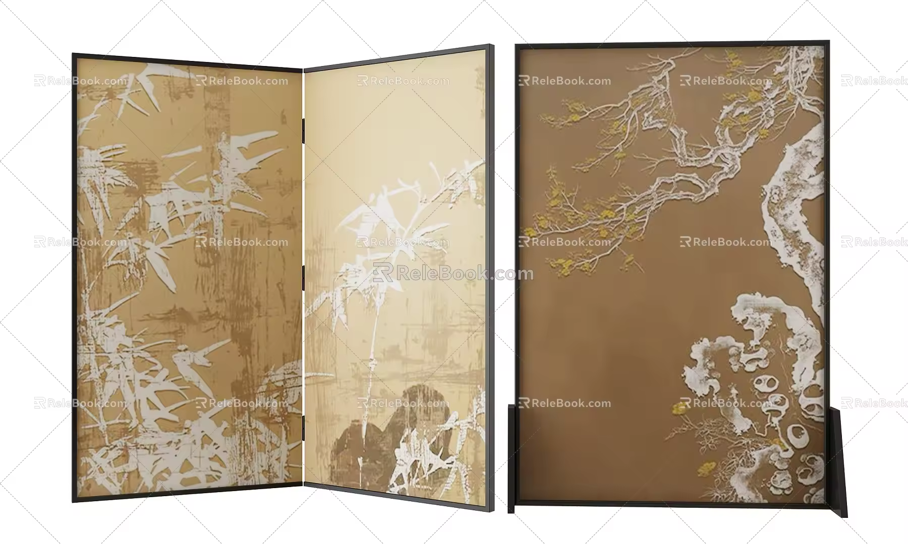 new chinese style screen 3d model