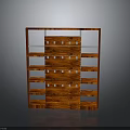Red Wooden Bookshelf For Home Library With Multiple Shelves And Drawers Storage Design